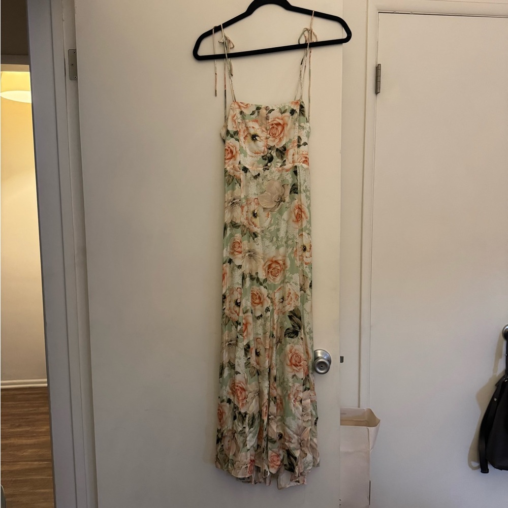 Alice + Olivia Lorelle Floral Godet Pleat Dress Size 2